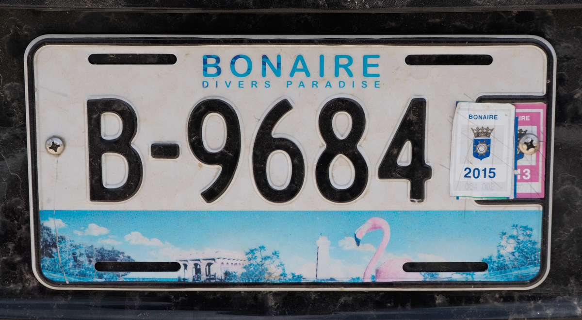 Auto Nummernschild auf Bonaire